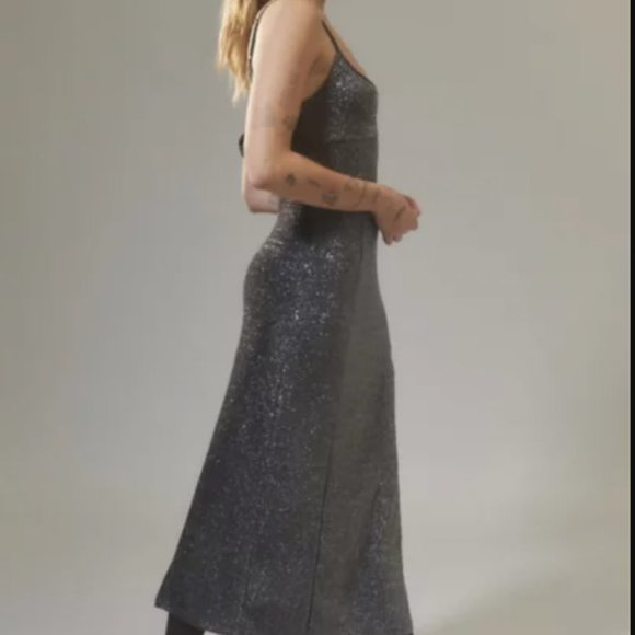 NWT Urban Outfitters Arna Sparkle Midi Slip Dress - Picture 9 of 9